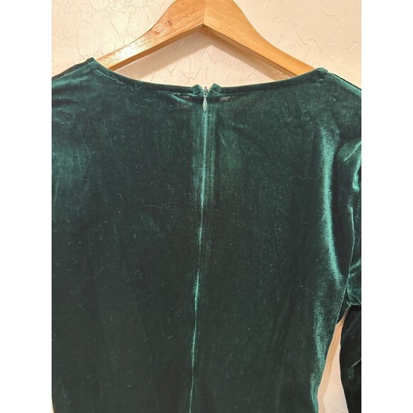 Womans Velvet Emerald Green Mini Dress Size L Whimsigoth Vampire Event Prom Gala - Picture 11 of 13